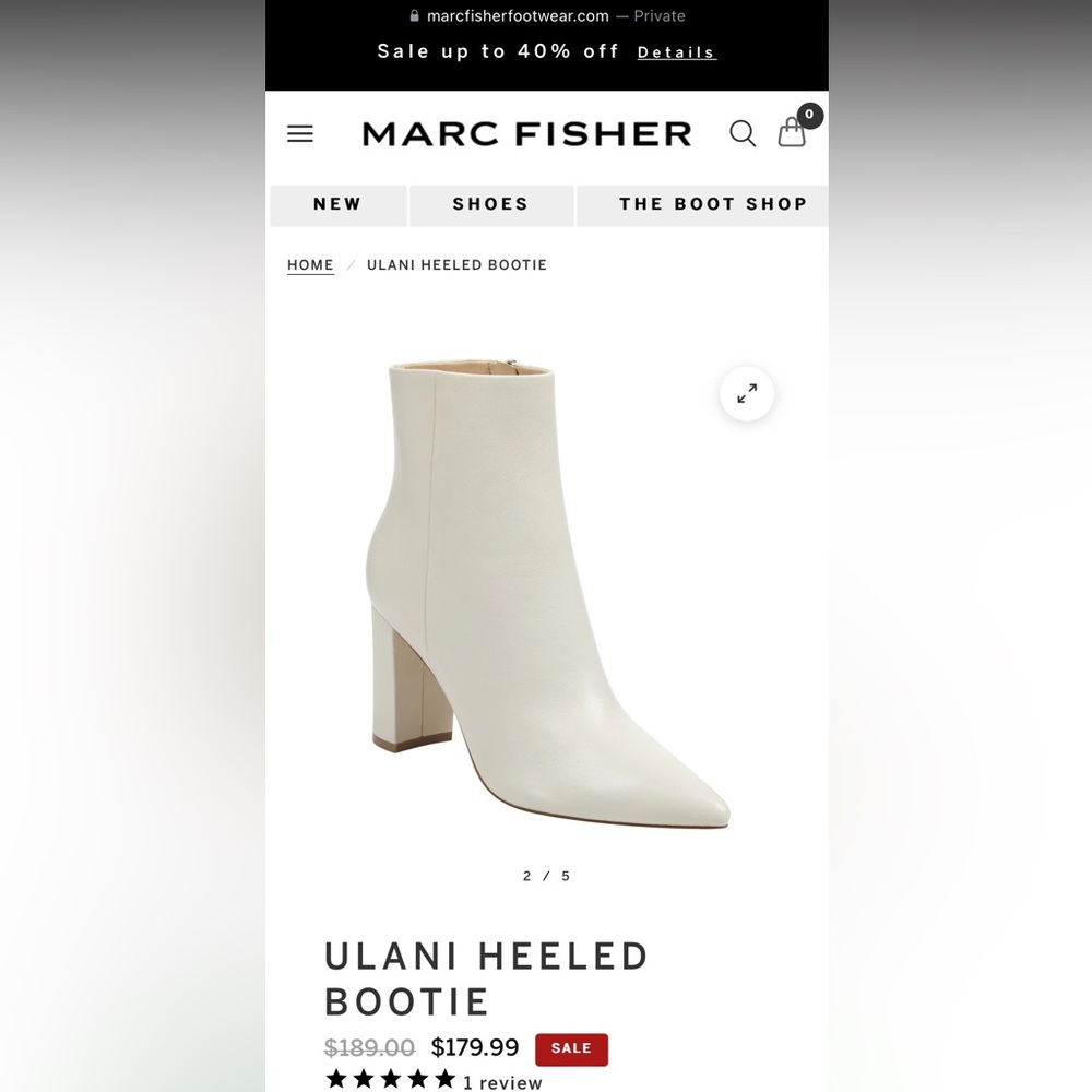 NEW Marc Fisher light lavender leather Ulani heeled bootie - Picture 6 of 7